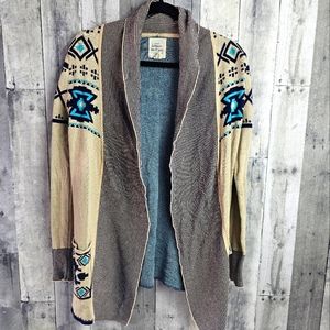 Between Me & You Aztec Womens waterfall sweater size medium
